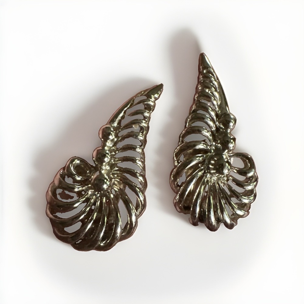 Vintage Signed Marboux Silver Tone  Clip On Earrings Estate